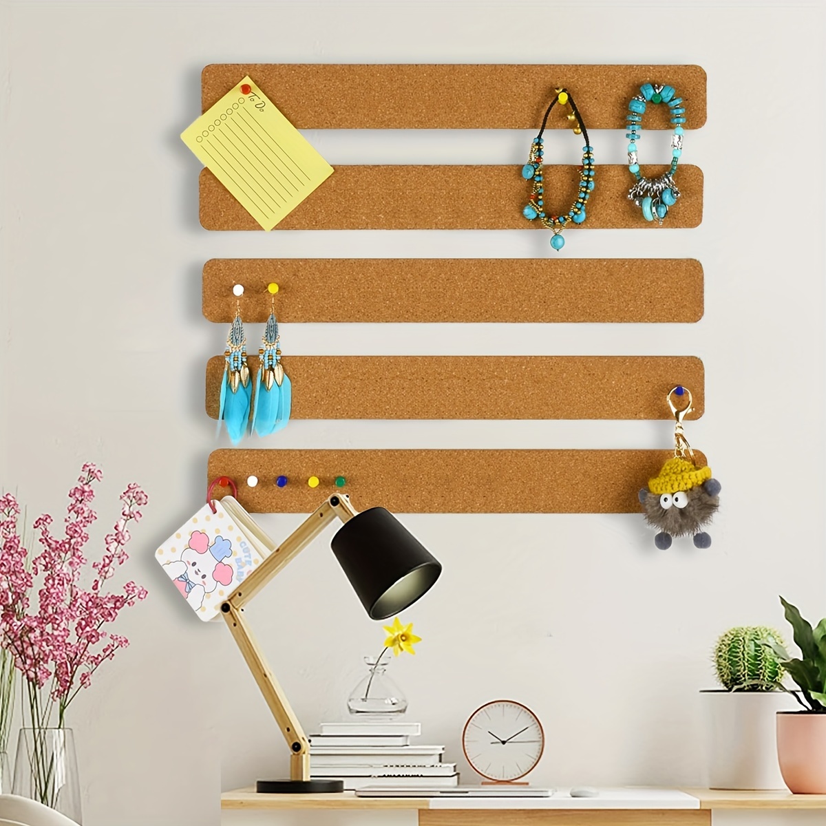 Bulletin Board Cork - 5 Buah Papan Pemberitahuan Perekat Diri