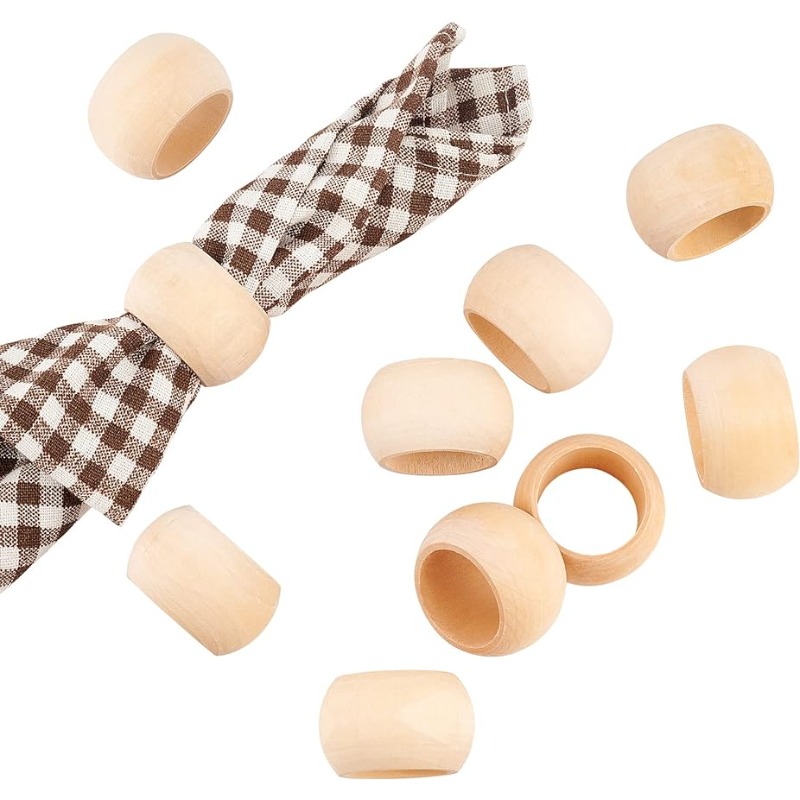 Conference Table Round - 10 buah cincin serbet kayu, pemegang