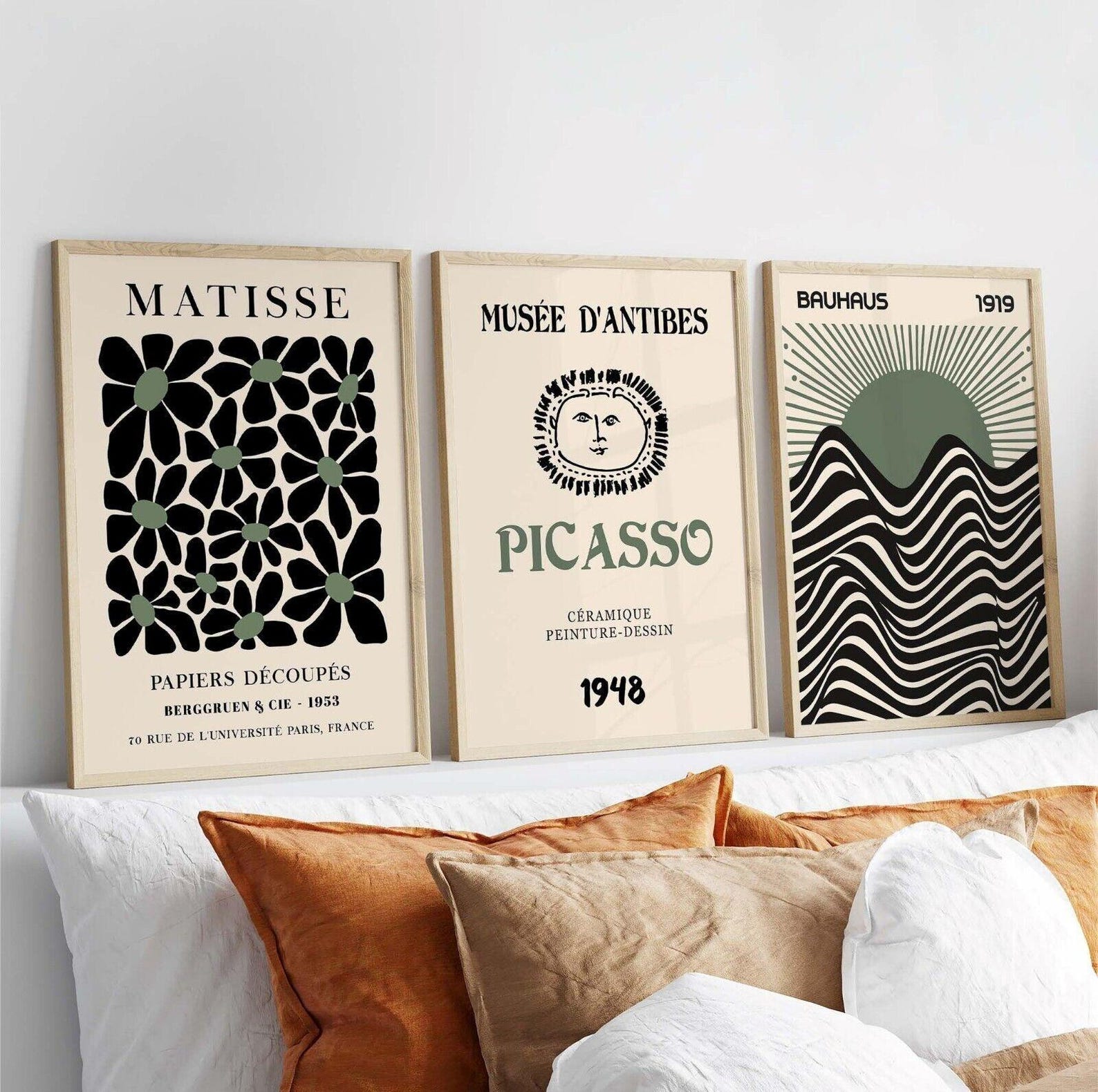 Office Furniture Home - 3 Buah/Set Poster Seni Dinding Kanvas
