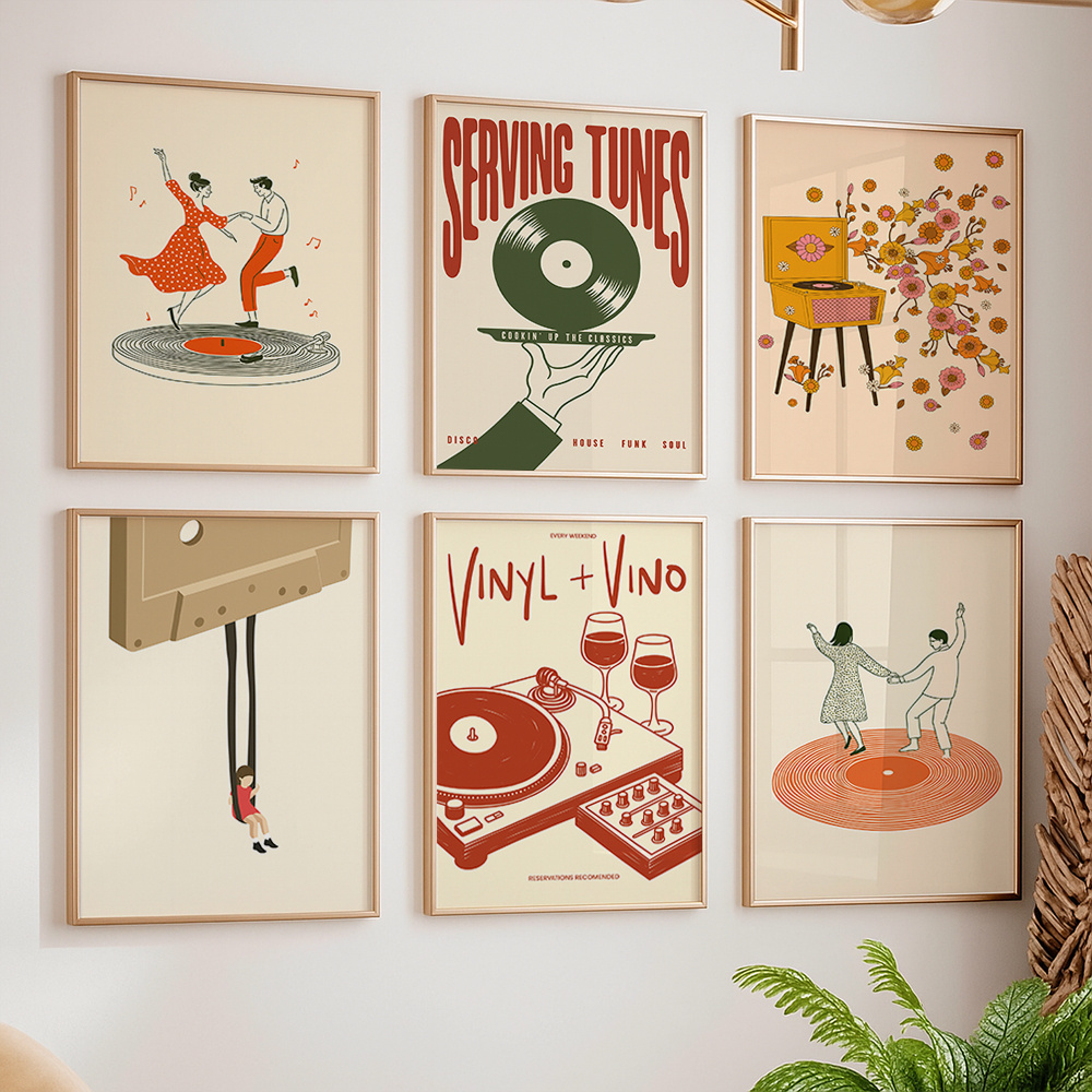 Office Furniture Home - 1 Buah Poster Kanvas Musik Antik