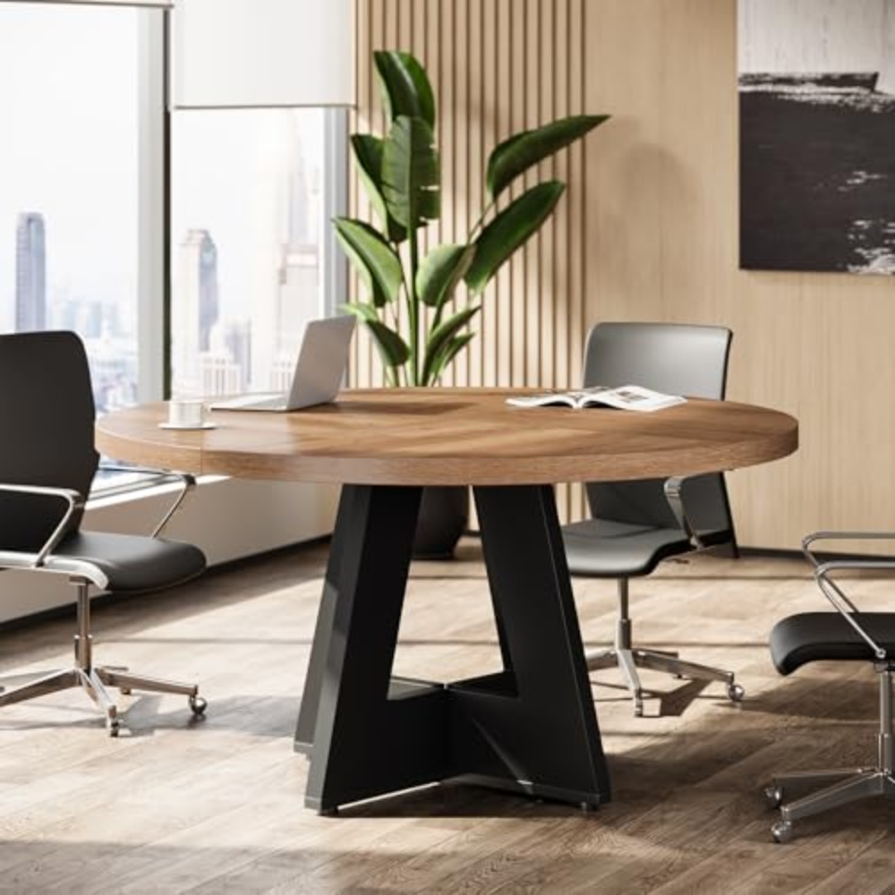 Conference Table Round - Meja Konferensi Bulat 47-Inci untuk 4-6