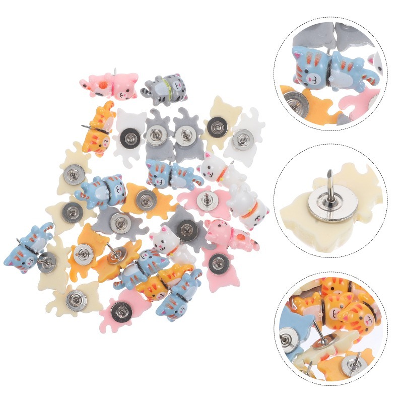 20 Buah Pin Tekan Kucing Resin - Bulletin Board Cork ulasan dan harga