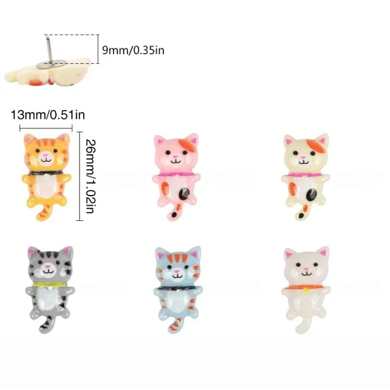 20 Buah Pin Tekan Kucing Resin - Bulletin Board Cork ulasan dan harga