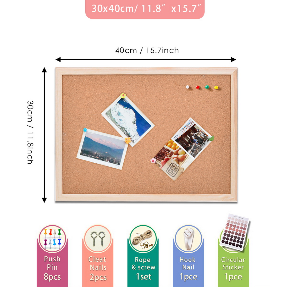 Papan Pesan Bingkai Kayu Pinus - Bulletin Board Cork ulasan dan harga