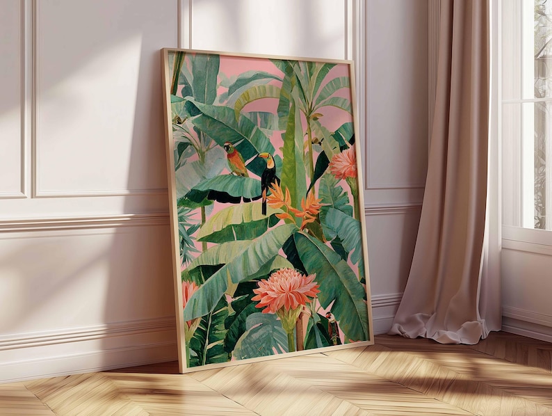 1 Buah Poster Kanvas Tropis Re - Office Furniture Home ulasan dan harga
