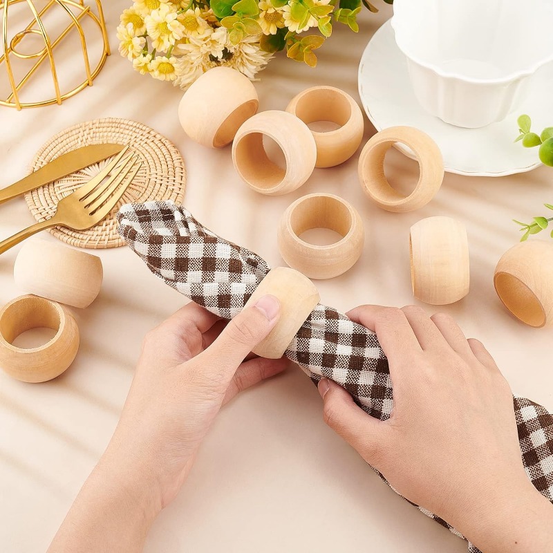 10 buah cincin serbet kayu, pe - Conference Table Round ulasan dan harga