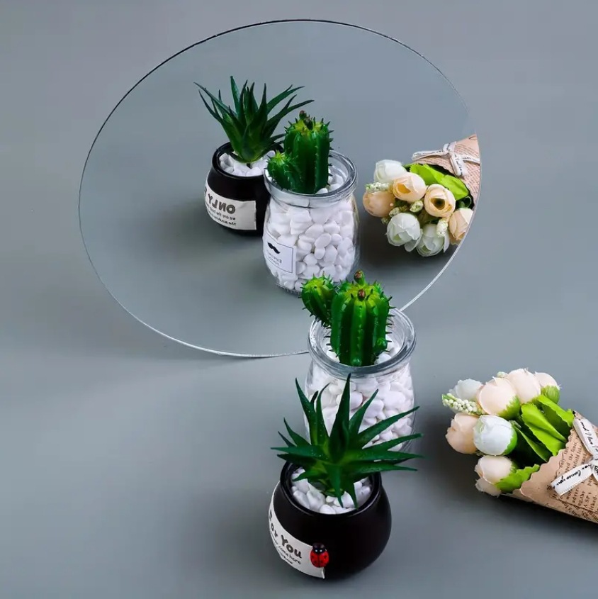 6 pak stiker cermin bulat akri - Conference Table Round ulasan dan harga