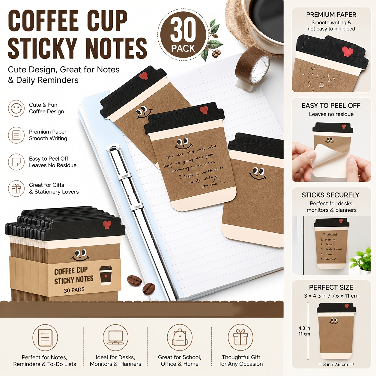 Buku catatan tempel motif kopi - Office Furniture Brand ulasan dan harga