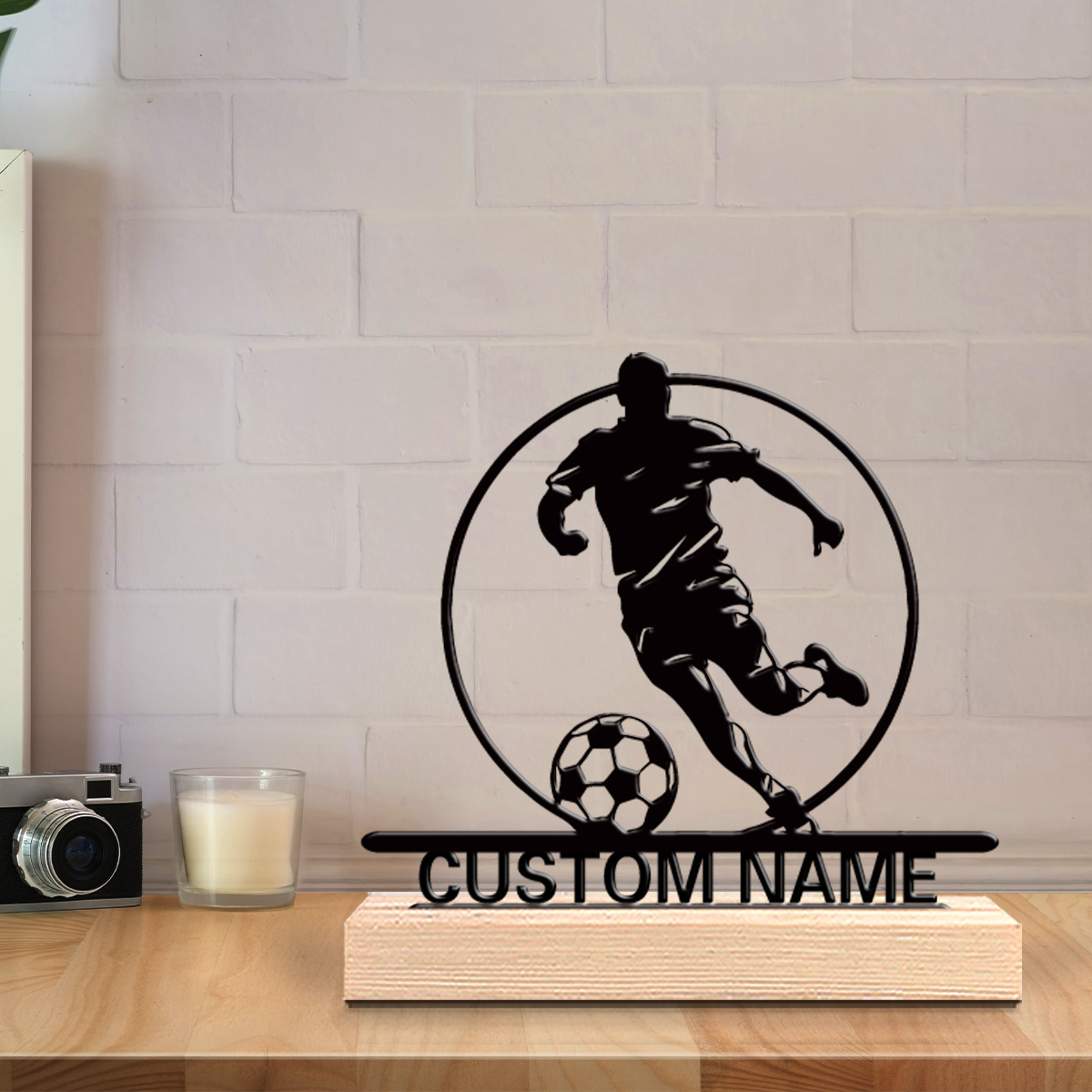 Patung Logam Pemain Sepak Bola - Office Furniture Home ulasan dan harga