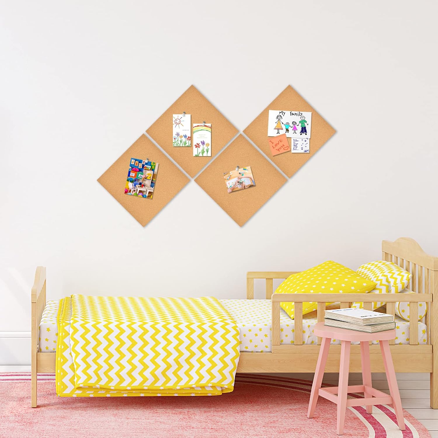 2/4/6 Buah Papan Gabus Persegi - Bulletin Board Cork ulasan dan harga